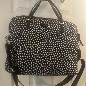 Kate Spade Black & White Daveney Wilson Road Music Dots Laptop Bag